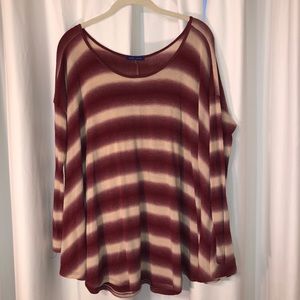 Maroon/Cream Long Sleeved Sweater